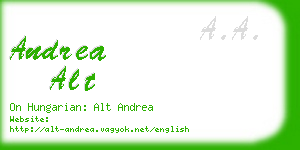 andrea alt business card